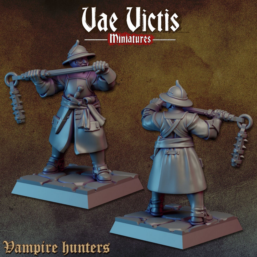 Vampire Hunters Set | Vae Victis Miniatures | 32mm Scale Resin Printed Tabletop RPG Figures for Tabletop Roleplaying or Wargaming