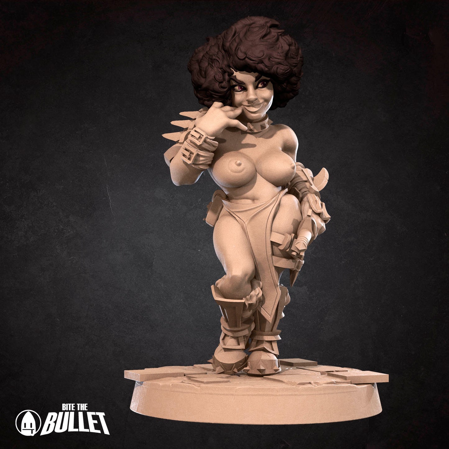 Topless dwarven woman acting seductive