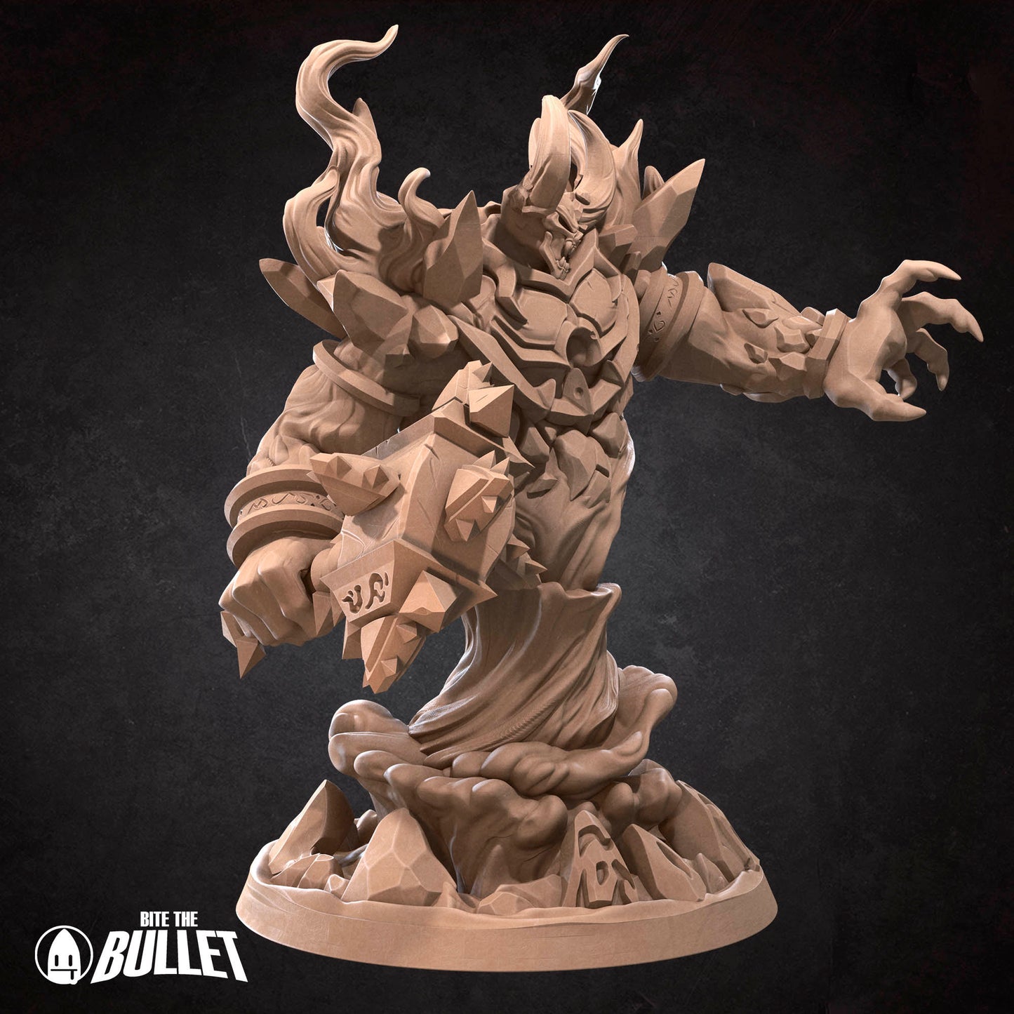 Large firelord elemental holding hammer