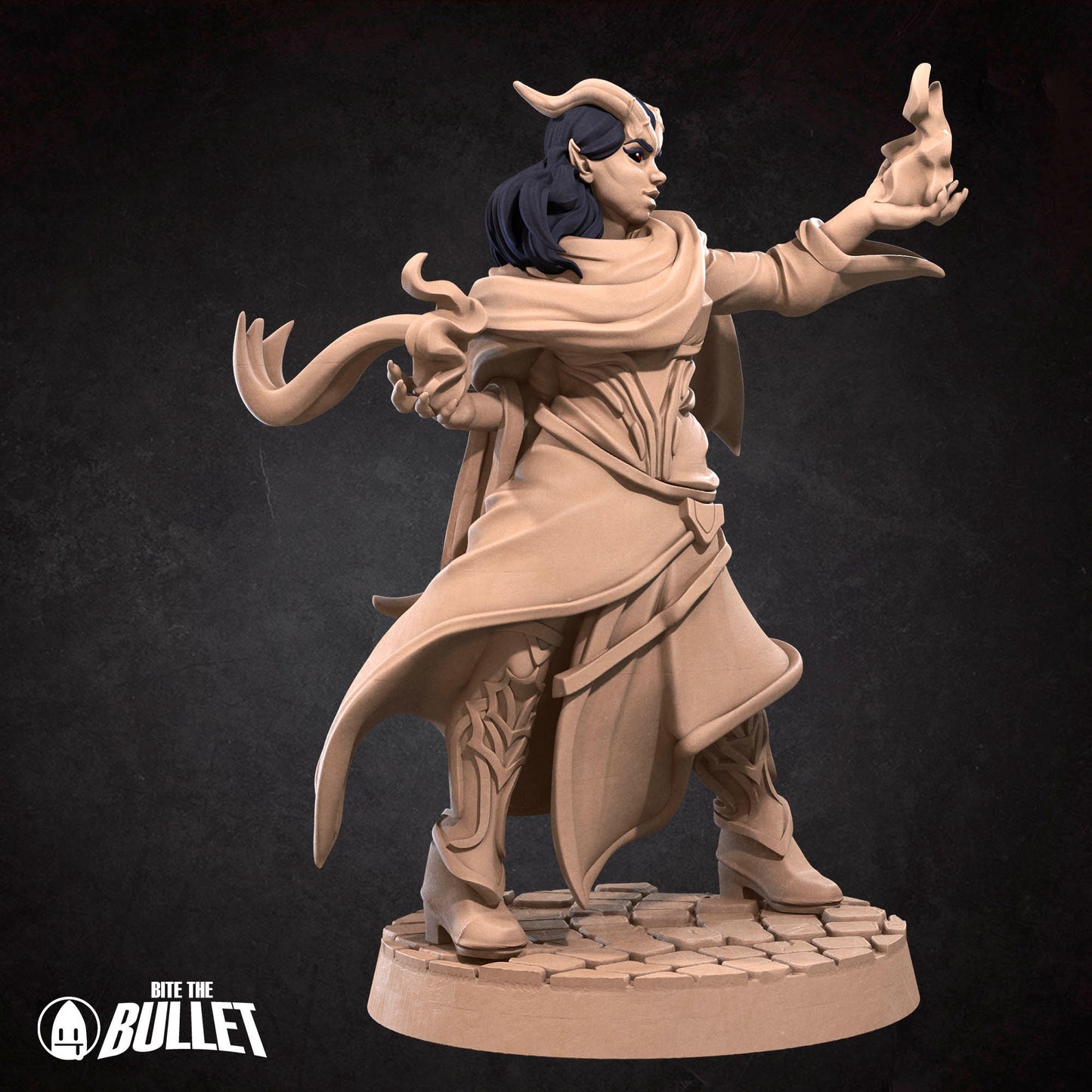 Tiefling Sorceress | Bite The Bullet | 35mm Scale | Resin Printed Tabletop RPG Miniature Figures | DND | 5E