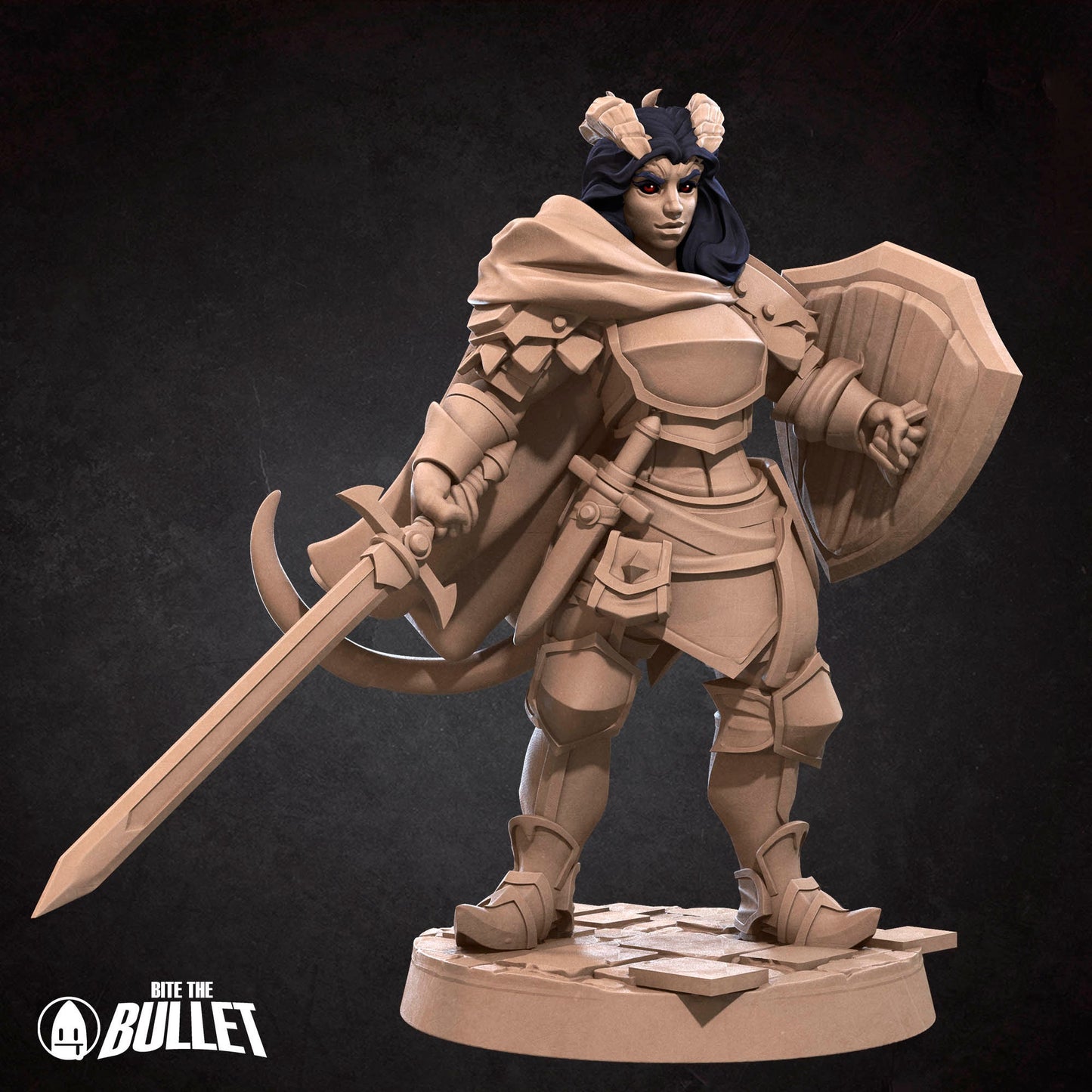 Tiefling Paladin | Bite The Bullet | 35mm Scale | Resin Printed Tabletop RPG Miniature Figures | DND | 5E