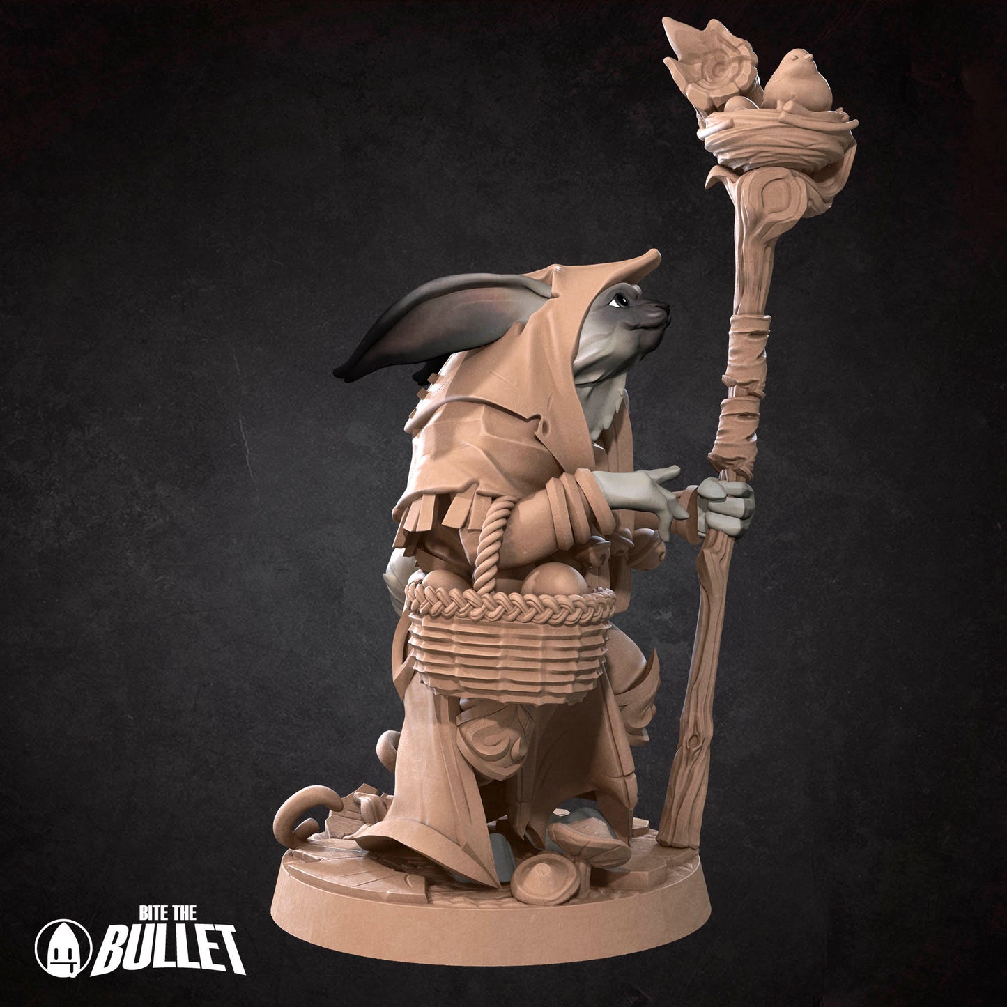 Harengon Druid | Bite The Bullet | 35mm Scale | Resin Printed Tabletop RPG Miniature Figures | DND | 5E