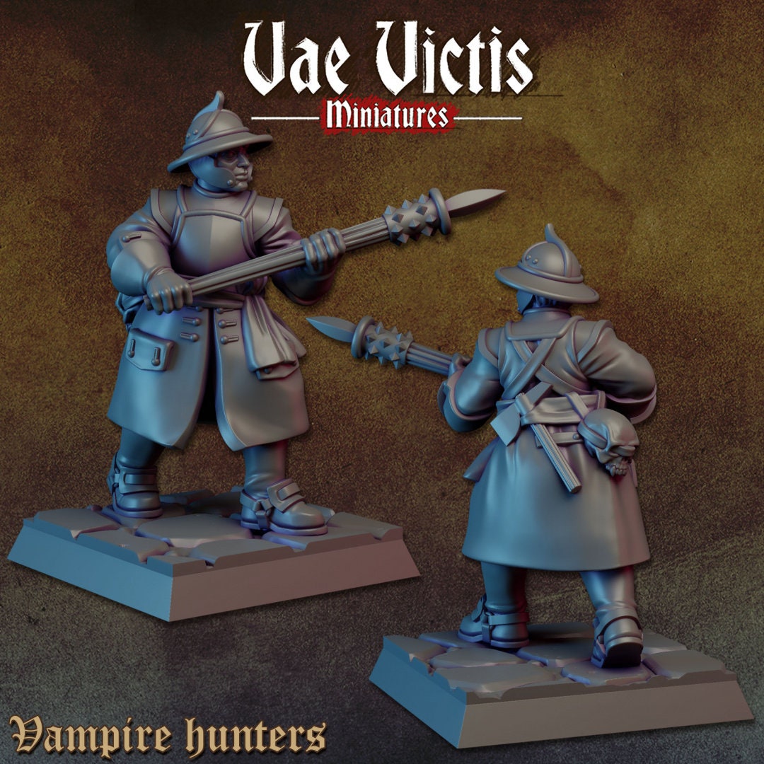 Vampire Hunters Set | Vae Victis Miniatures | 32mm Scale Resin Printed Tabletop RPG Figures for Tabletop Roleplaying or Wargaming