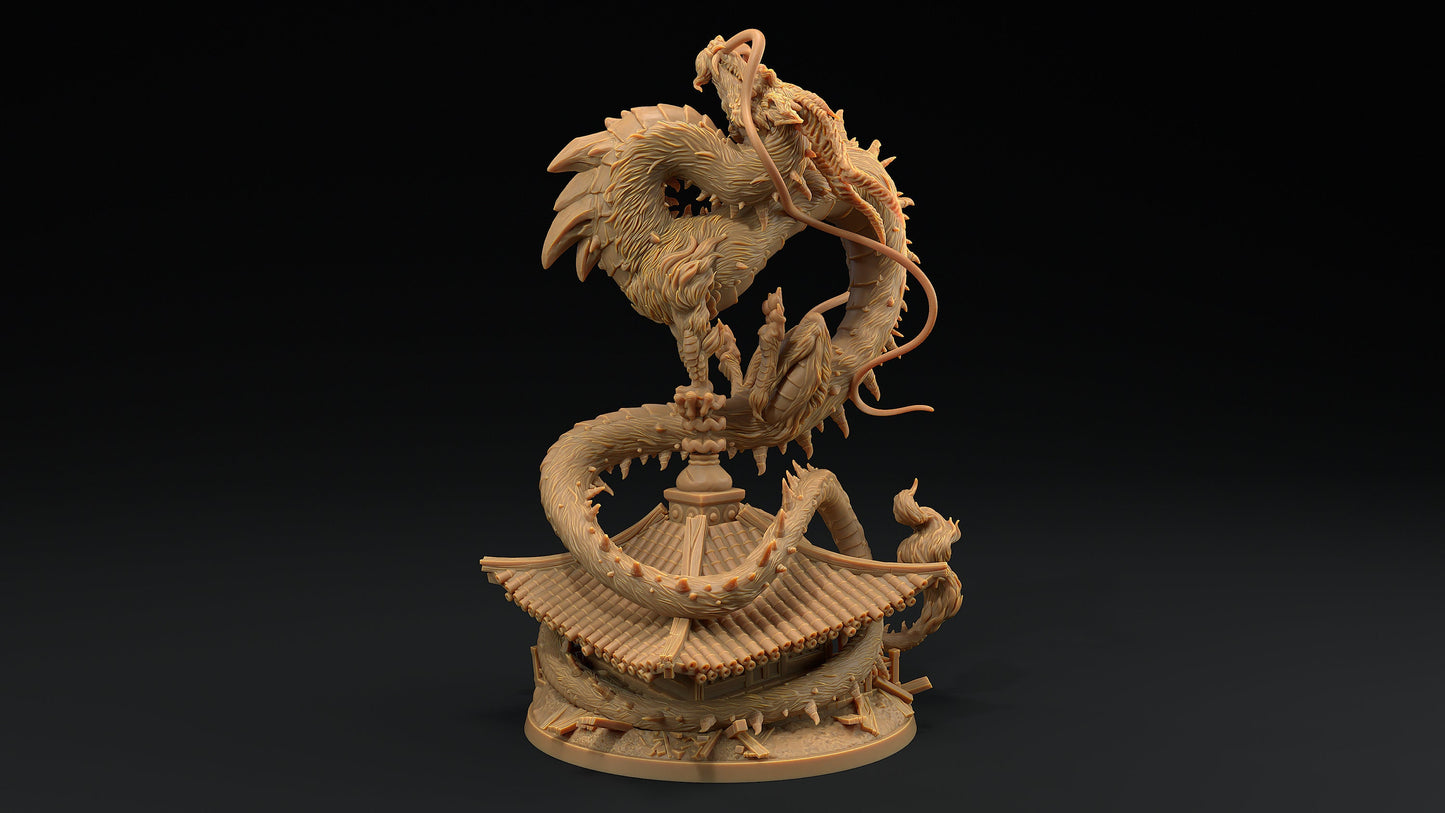 Large Wind Dragon | Dragon Trappers Lodge | Chosen Of The Kami | 32mm Scale Resin Printed Tabletop RPG Figure For DND