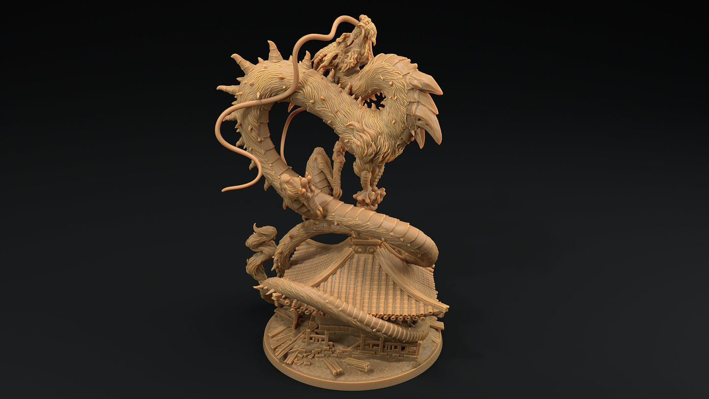 Large Wind Dragon | Dragon Trappers Lodge | Chosen Of The Kami | 32mm Scale Resin Printed Tabletop RPG Figure For DND