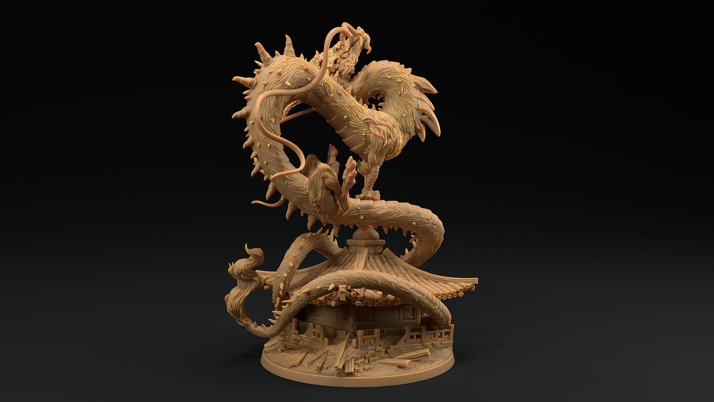 Large Wind Dragon | Dragon Trappers Lodge | Chosen Of The Kami | 32mm Scale Resin Printed Tabletop RPG Figure For DND