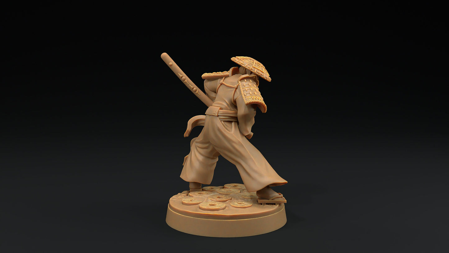 Sword Master Set | Dragon Trappers Lodge | Chosen Of The Kami | 32mm Scale Resin Printed Tabletop RPG Figure For DND