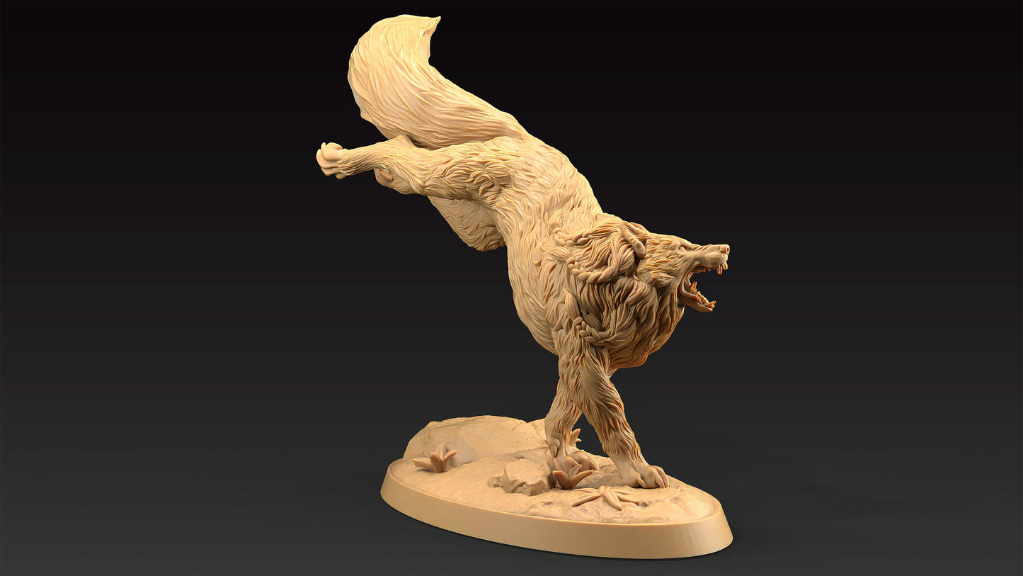Moonborn Wolves Set | Dragon Trappers Lodge | The Moon Enclave | 32mm Scale Resin Printed Tabletop RPG Figure For DND