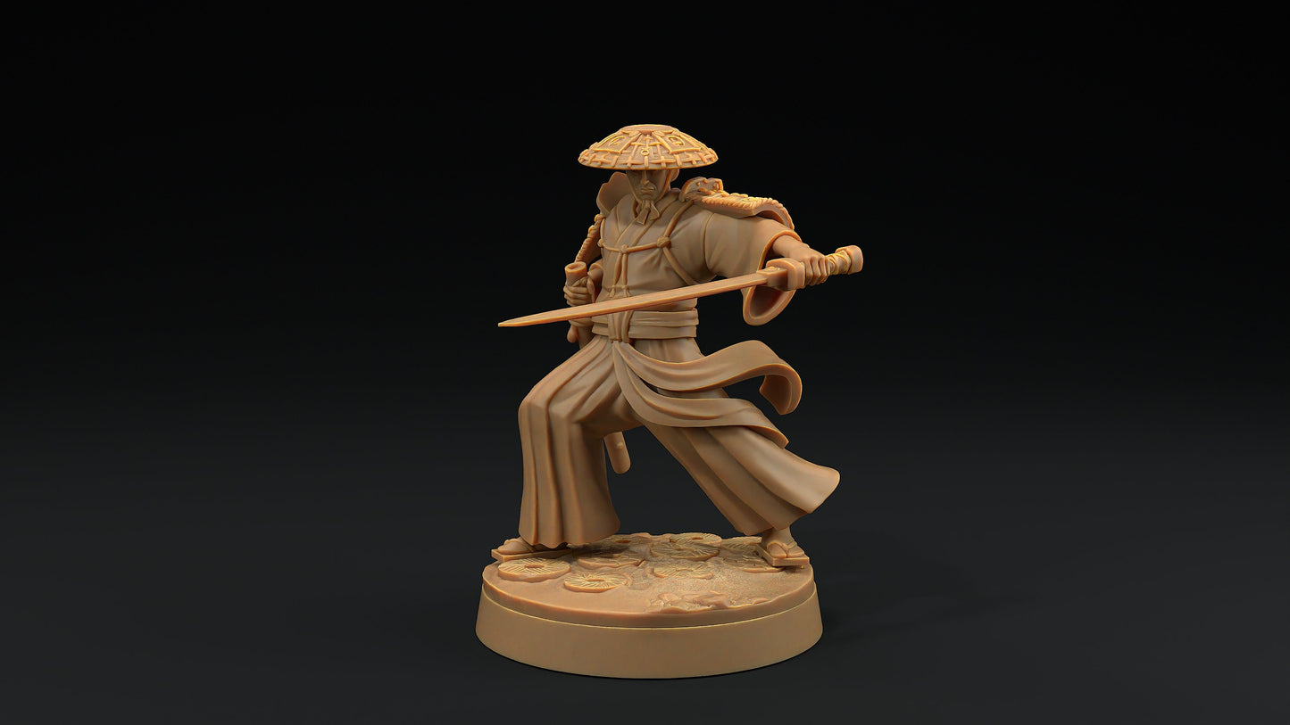 Sword Master Set | Dragon Trappers Lodge | Chosen Of The Kami | 32mm Scale Resin Printed Tabletop RPG Figure For DND