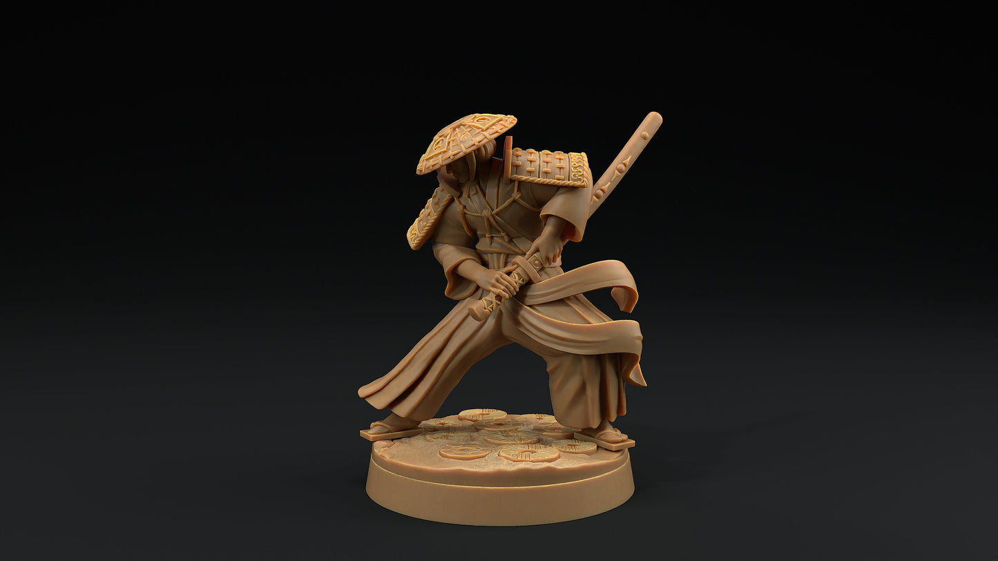 Sword Master Set | Dragon Trappers Lodge | Chosen Of The Kami | 32mm Scale Resin Printed Tabletop RPG Figure For DND
