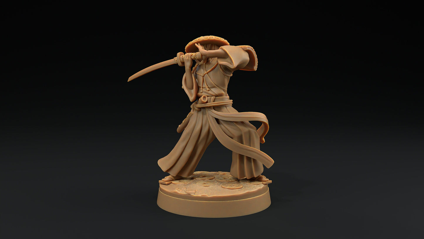 Sword Master Set | Dragon Trappers Lodge | Chosen Of The Kami | 32mm Scale Resin Printed Tabletop RPG Figure For DND