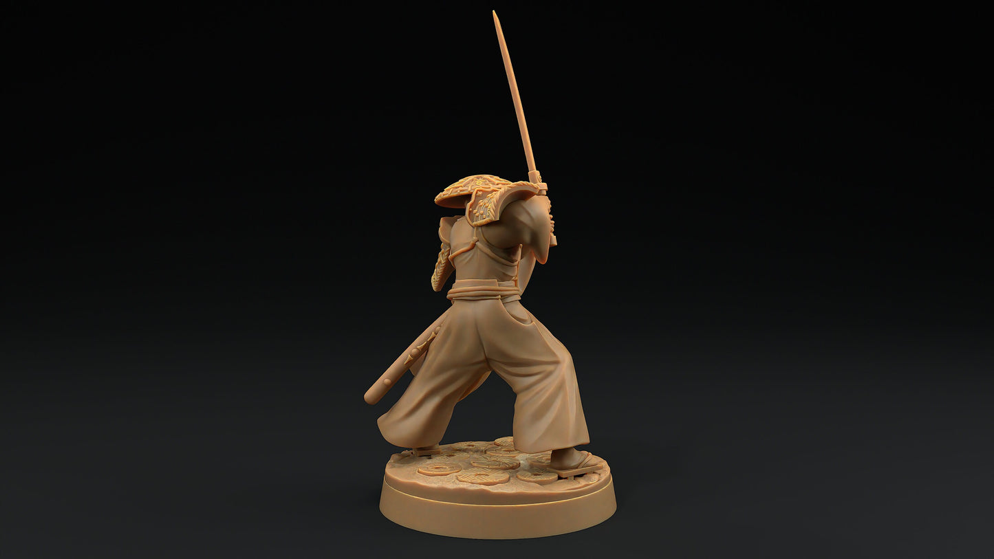 Sword Master Set | Dragon Trappers Lodge | Chosen Of The Kami | 32mm Scale Resin Printed Tabletop RPG Figure For DND