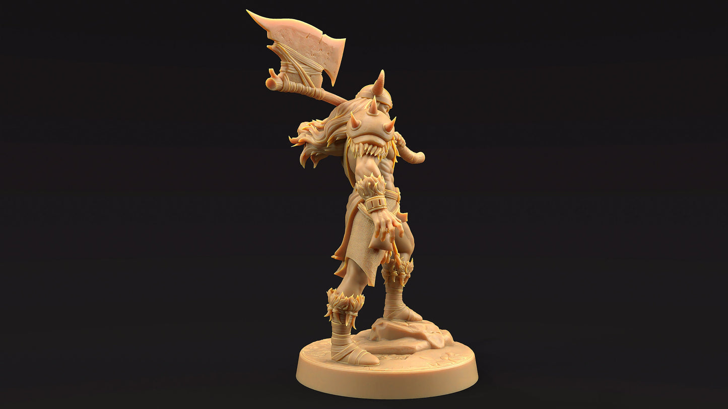 Jarnax, The Barbarian | Dragon Trappers Lodge | Journey Through The Direlands | 32mm Scale Resin Printed Tabletop RPG Figure For DND
