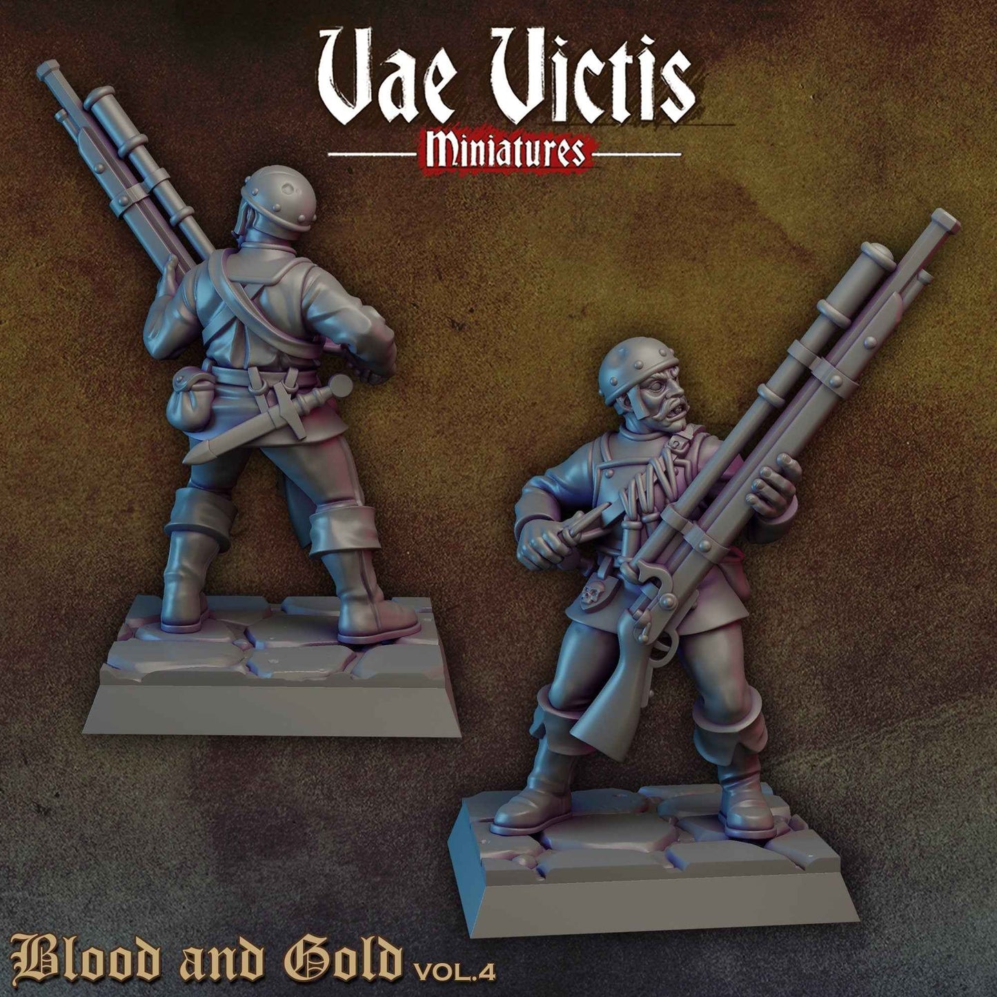 Human Riflemen Set | Vae Victis Miniatures | 32mm Scale Resin Printed Tabletop RPG Figures for Tabletop Roleplaying or Wargaming