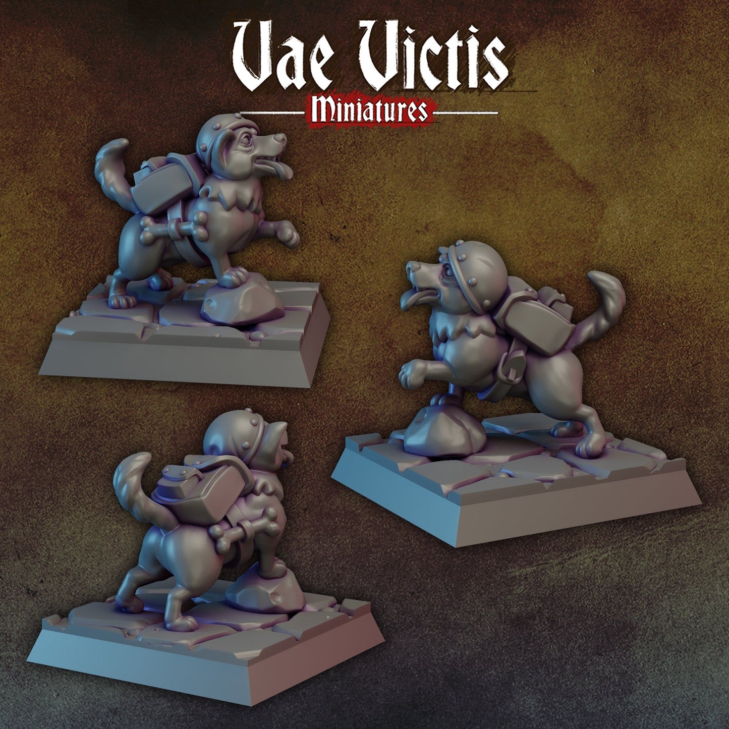 Corgi Set | Vae Victis Miniatures | 32mm Scale Resin Printed Tabletop RPG Figures for Tabletop Roleplaying or Wargaming