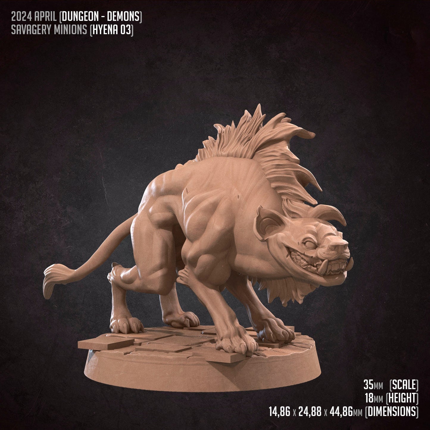 Savagery Hyena Minions Set | Bite The Bullet | 35mm Scale | Resin Printed Tabletop RPG Miniature Figures | DND | 5E