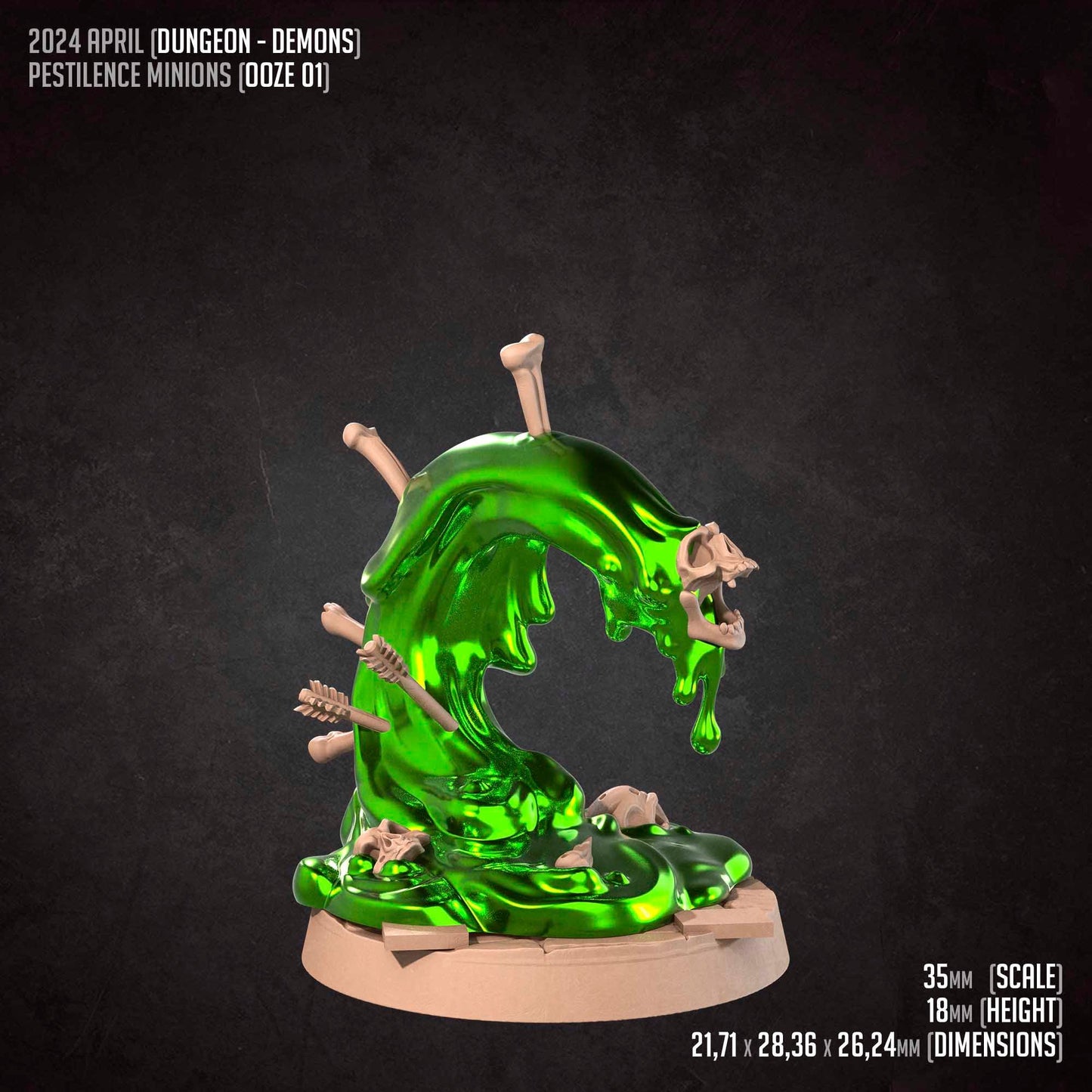 Ooze Minions Set | Bite The Bullet | 35mm Scale | Resin Printed Tabletop RPG Miniature Figures | DND | 5E