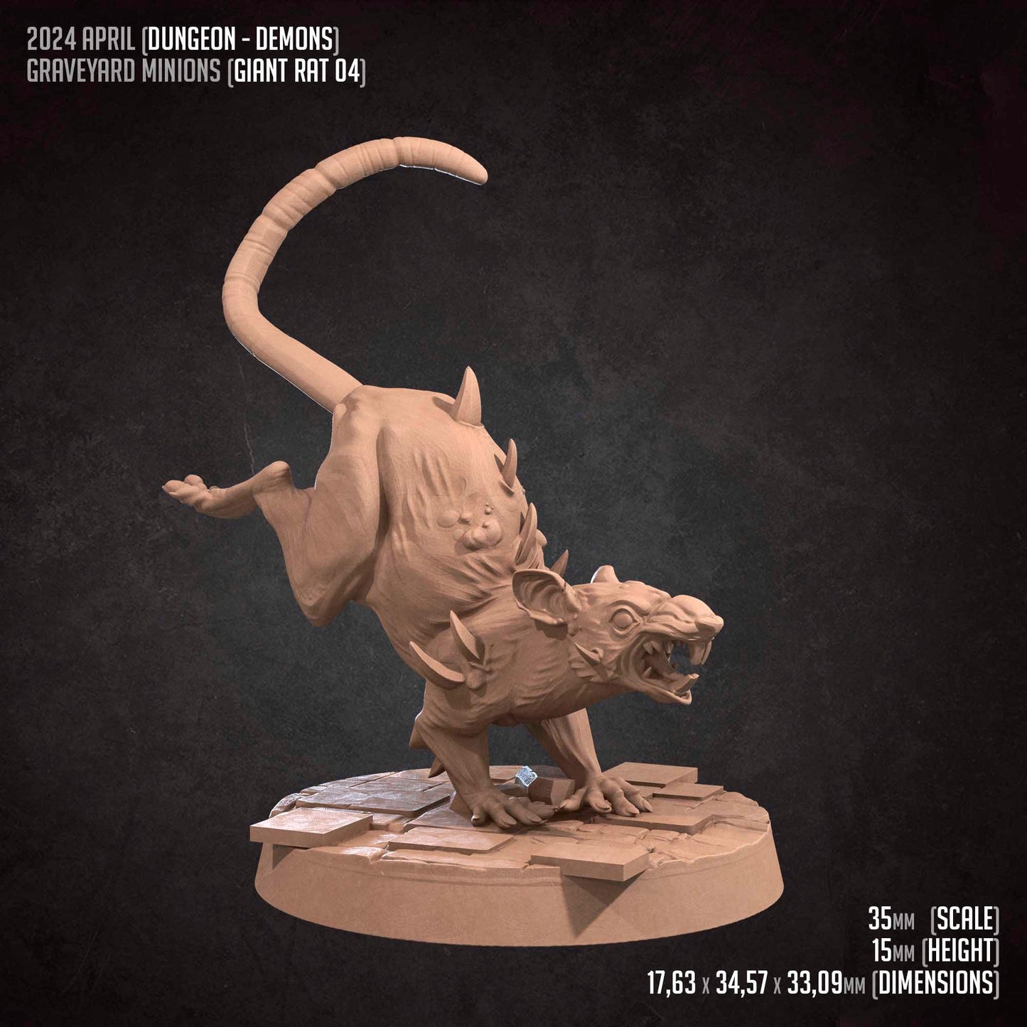 Graveyard Rat Minions Set | Bite The Bullet | 35mm Scale | Resin Printed Tabletop RPG Miniature Figures | DND | 5E