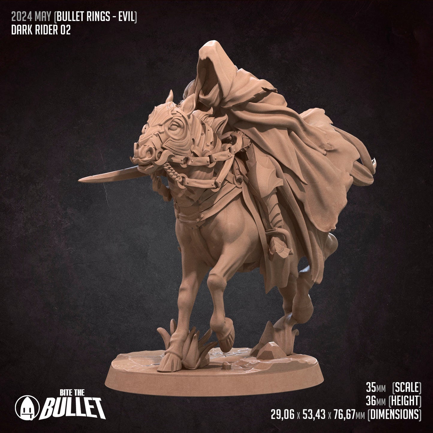 Dark Riders Set | Bite The Bullet | 35mm Scale | Resin Printed Tabletop RPG Miniature Figures | DND | 5E