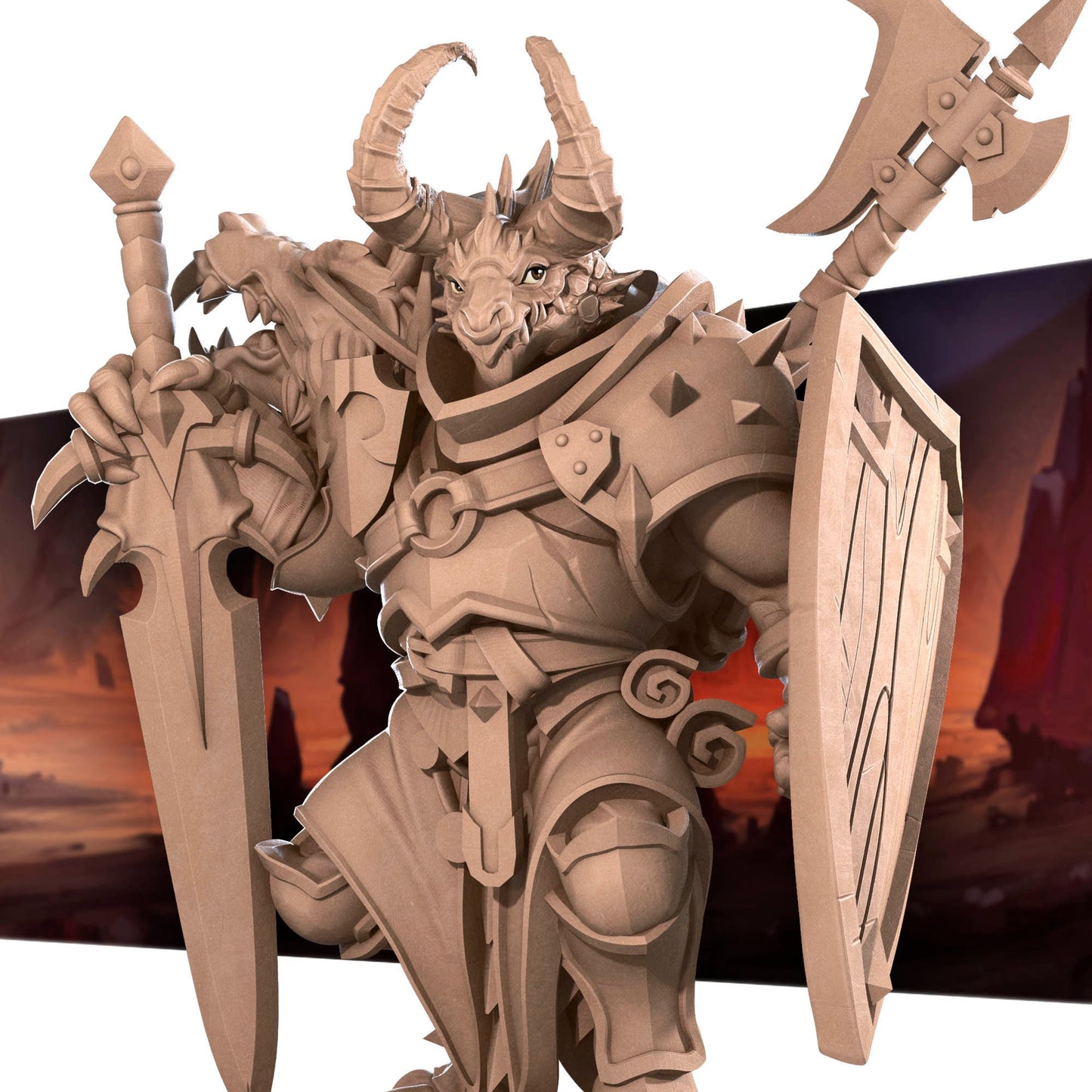 Dragonborn Fighter | Bite The Bullet | 35mm Scale | Resin Printed Tabletop RPG Miniature Figures | DND | 5E