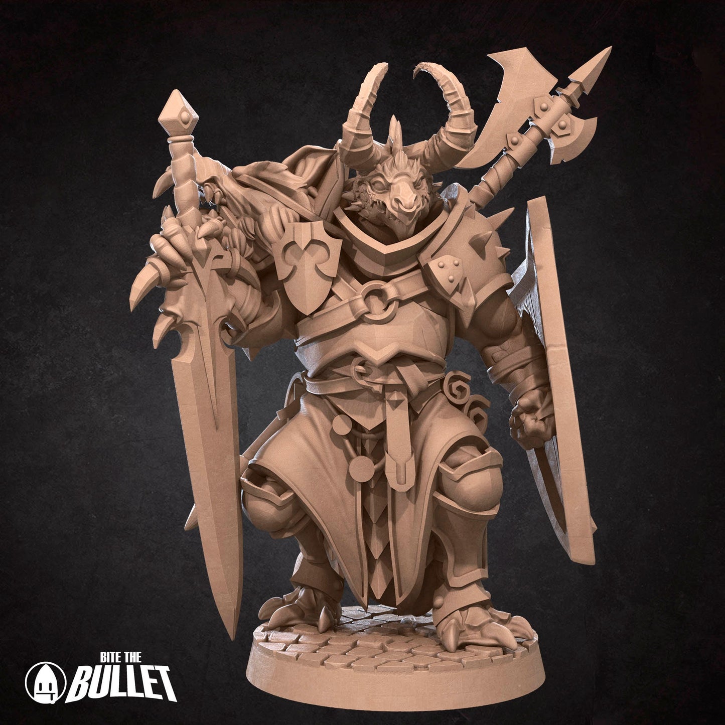 Dragonborn Fighter | Bite The Bullet | 35mm Scale | Resin Printed Tabletop RPG Miniature Figures | DND | 5E