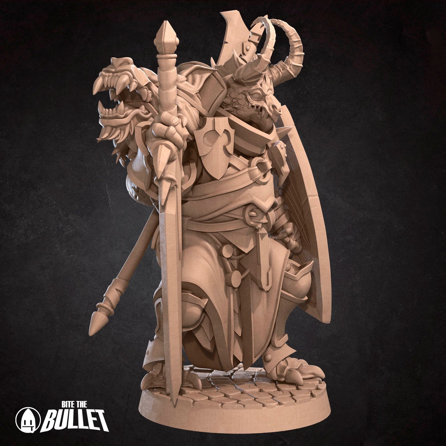 Dragonborn Fighter | Bite The Bullet | 35mm Scale | Resin Printed Tabletop RPG Miniature Figures | DND | 5E
