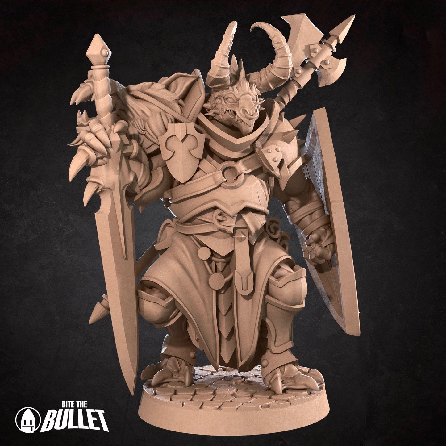 Dragonborn Fighter | Bite The Bullet | 35mm Scale | Resin Printed Tabletop RPG Miniature Figures | DND | 5E