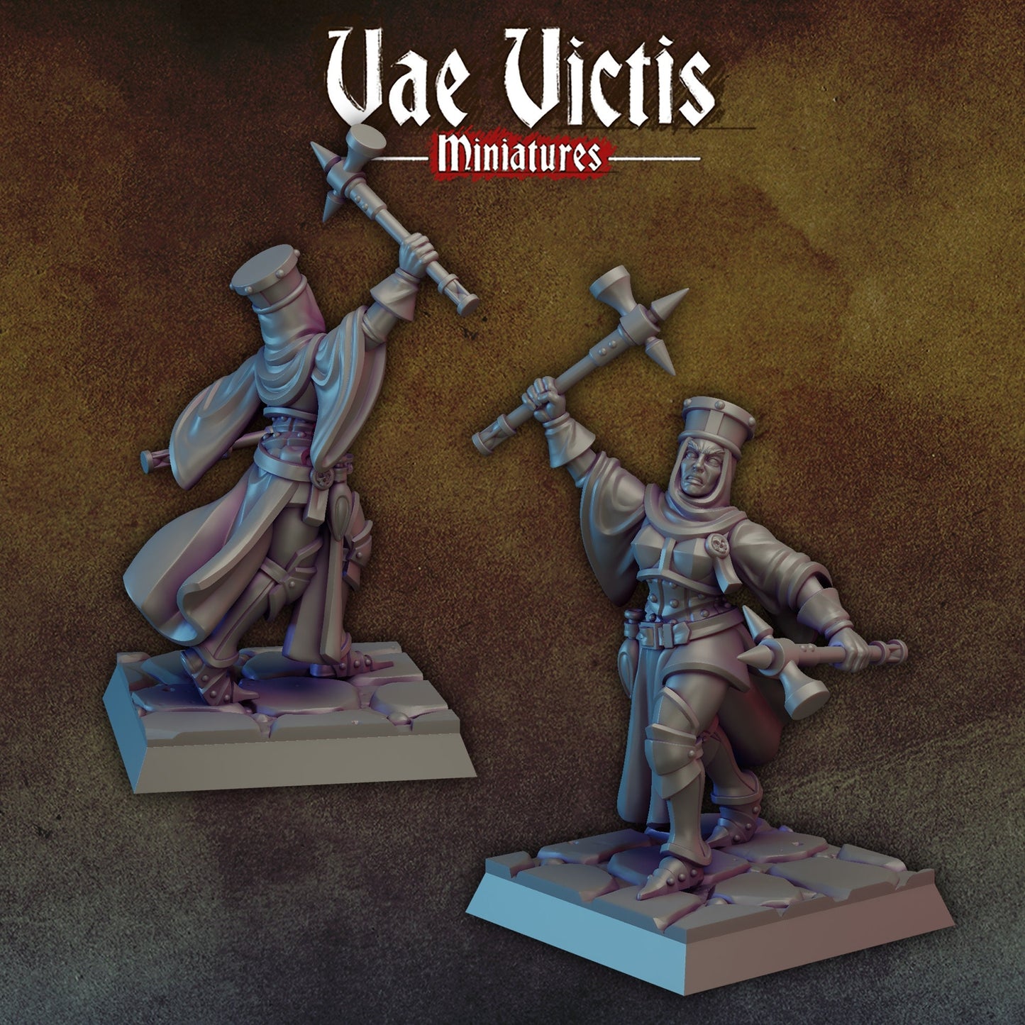 Warrior Nun | Vae Victis Miniatures | 32mm Scale Resin Printed Tabletop RPG Figures for Tabletop Roleplaying or Wargaming