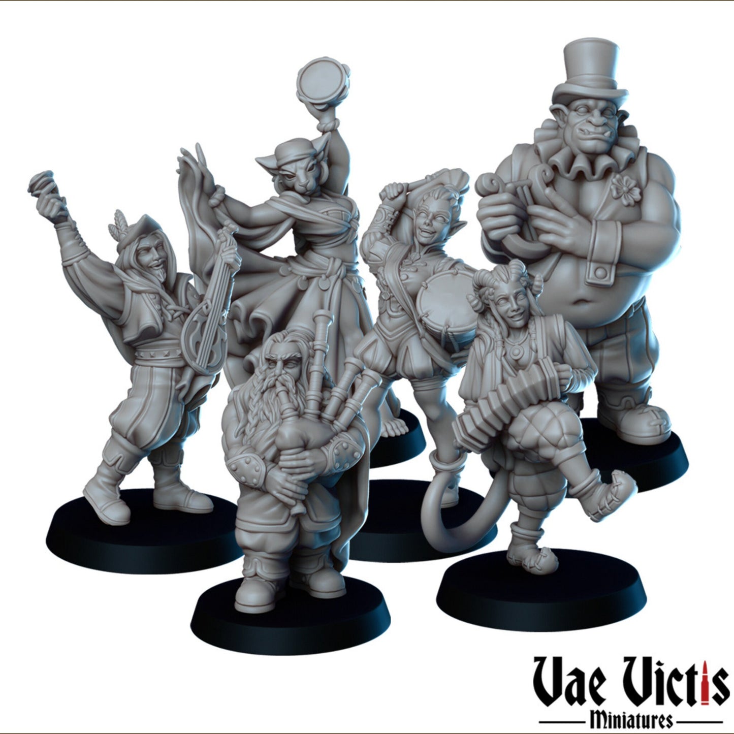 The Itinerant band Set | Vae Victis Miniatures | 32mm Scale Resin Printed Tabletop RPG Figures for Tabletop Roleplaying or Wargaming