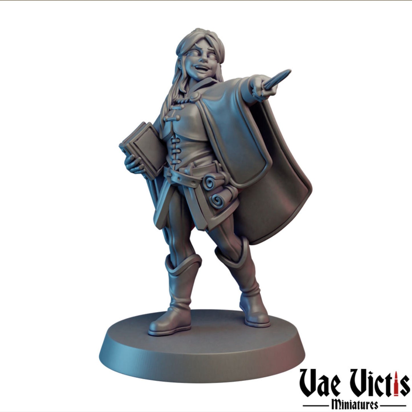 Female Apprentice Sorcerer | Vae Victis Miniatures | 32mm Scale Resin Printed Tabletop RPG Figures for Tabletop Roleplaying or Wargaming
