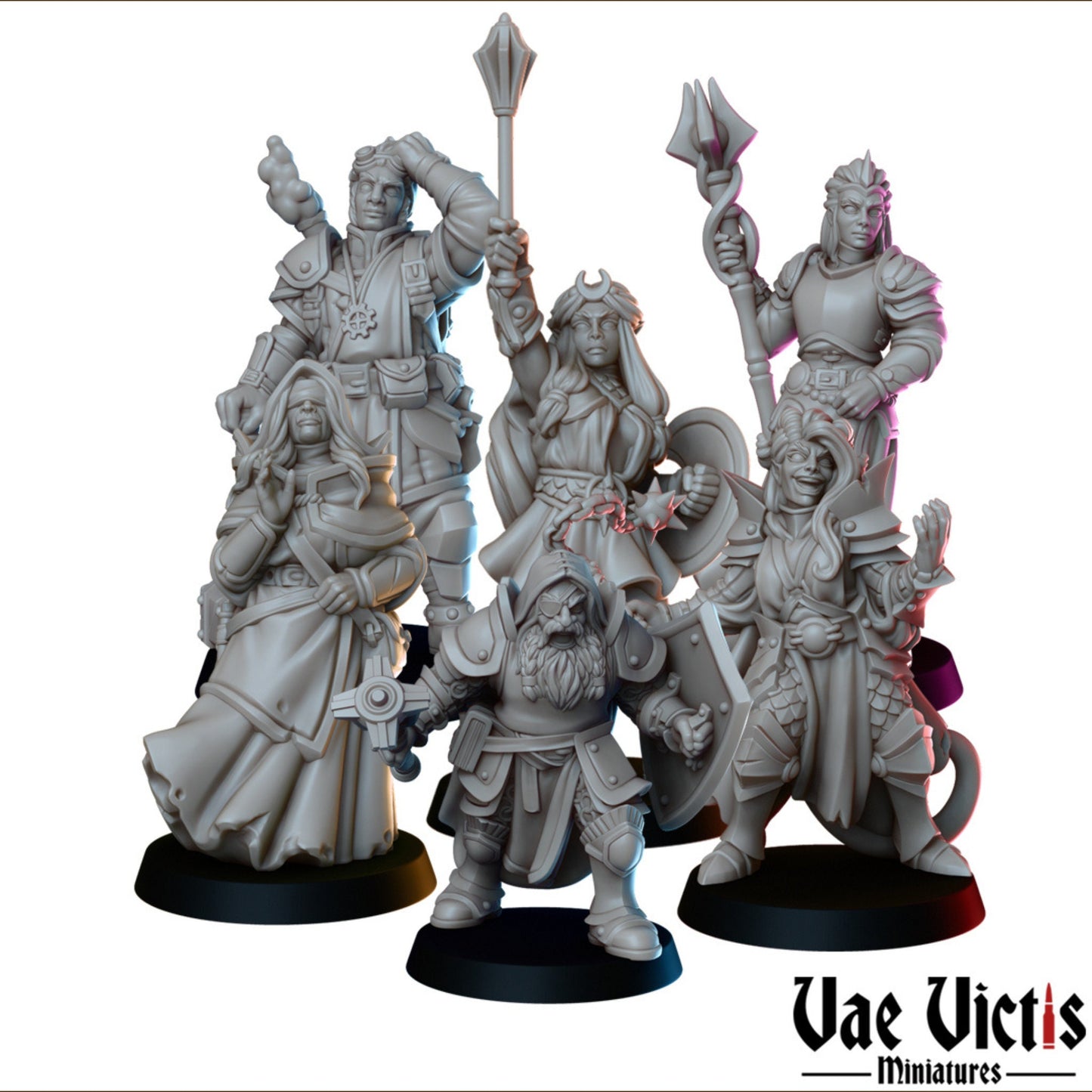 Cleric Priesthood Set | Vae Victis Miniatures | 32mm Scale Resin Printed Tabletop RPG Figures for Tabletop Roleplaying or Wargaming