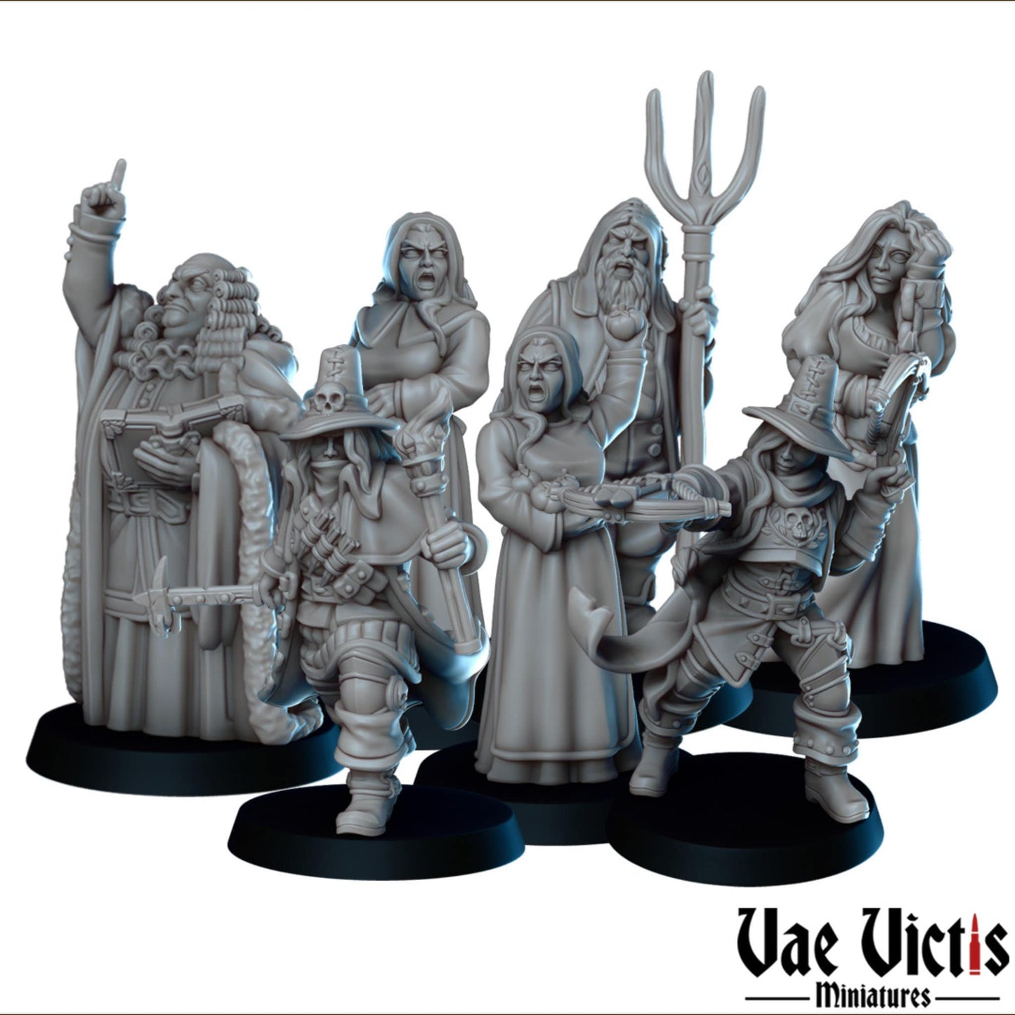 Witch Hunt Set | Vae Victis Miniatures | 32mm Scale Resin Printed Tabletop RPG Figures for Tabletop Roleplaying or Wargaming