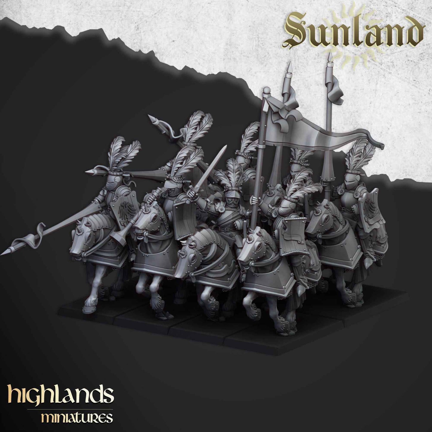 Sunland Cavalry | Sunland | Highland Miniatures | 32mm Scale Resin Tabletop RPG Figures for Roleplaying and Wargaming