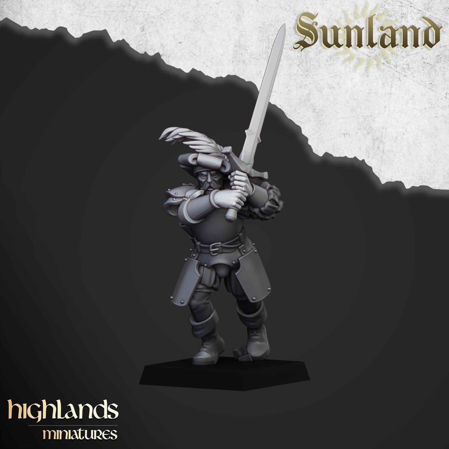 Sunland Landsknechts | Sunland | Highland Miniatures | 32mm Scale Resin Tabletop RPG Figures for Roleplaying and Wargaming