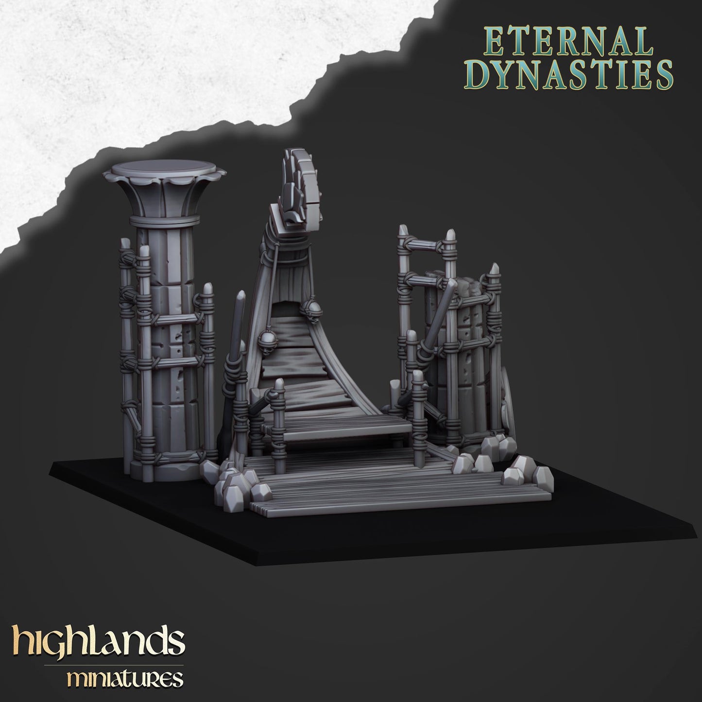 Pharaoh Funeral Ship | Eternal Dynasties | Highland Miniatures | 32mm Scale Resin Tabletop RPG Figures for Roleplaying and Wargaming