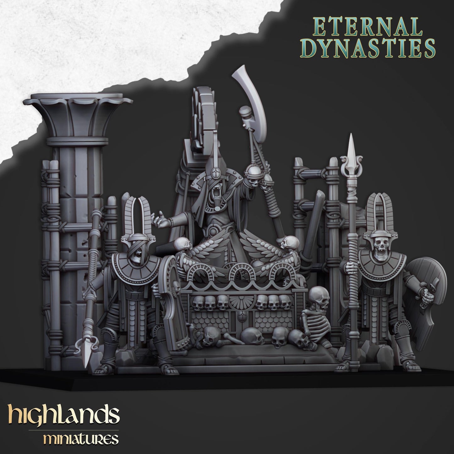 Pharaoh Funeral Ship | Eternal Dynasties | Highland Miniatures | 32mm Scale Resin Tabletop RPG Figures for Roleplaying and Wargaming