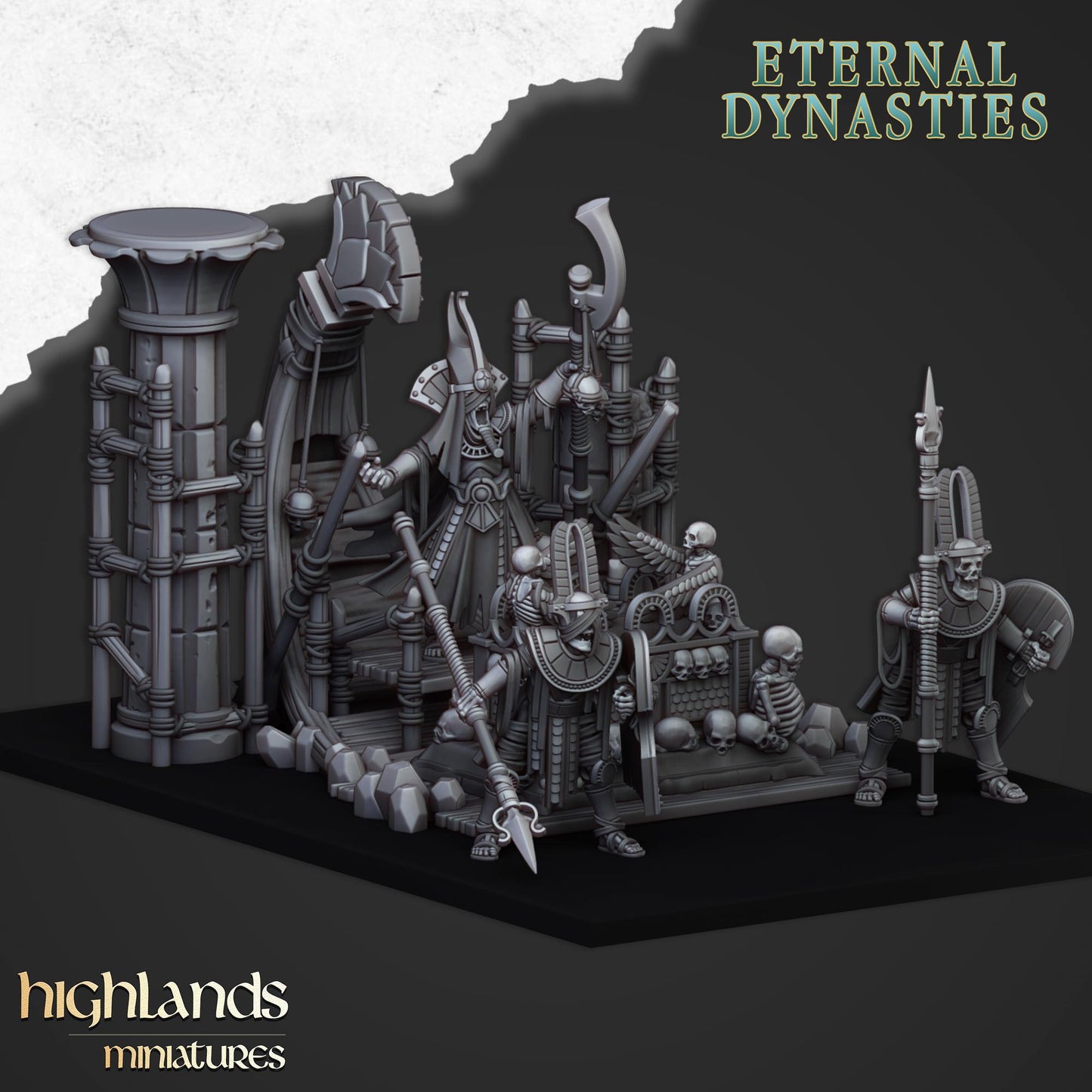 Pharaoh Funeral Ship | Eternal Dynasties | Highland Miniatures | 32mm Scale Resin Tabletop RPG Figures for Roleplaying and Wargaming