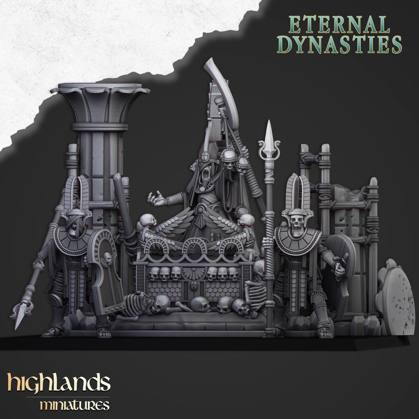 Pharaoh Funeral Ship | Eternal Dynasties | Highland Miniatures | 32mm Scale Resin Tabletop RPG Figures for Roleplaying and Wargaming