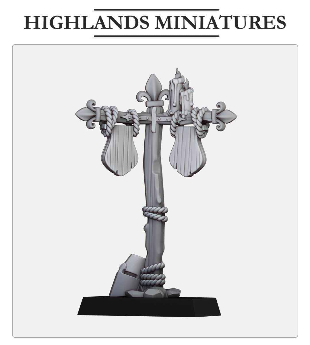 Small Medieval Post | Gallia Terrain | Highland Miniatures | 32mm Scale Resin Tabletop RPG Figures for Roleplaying and Wargaming