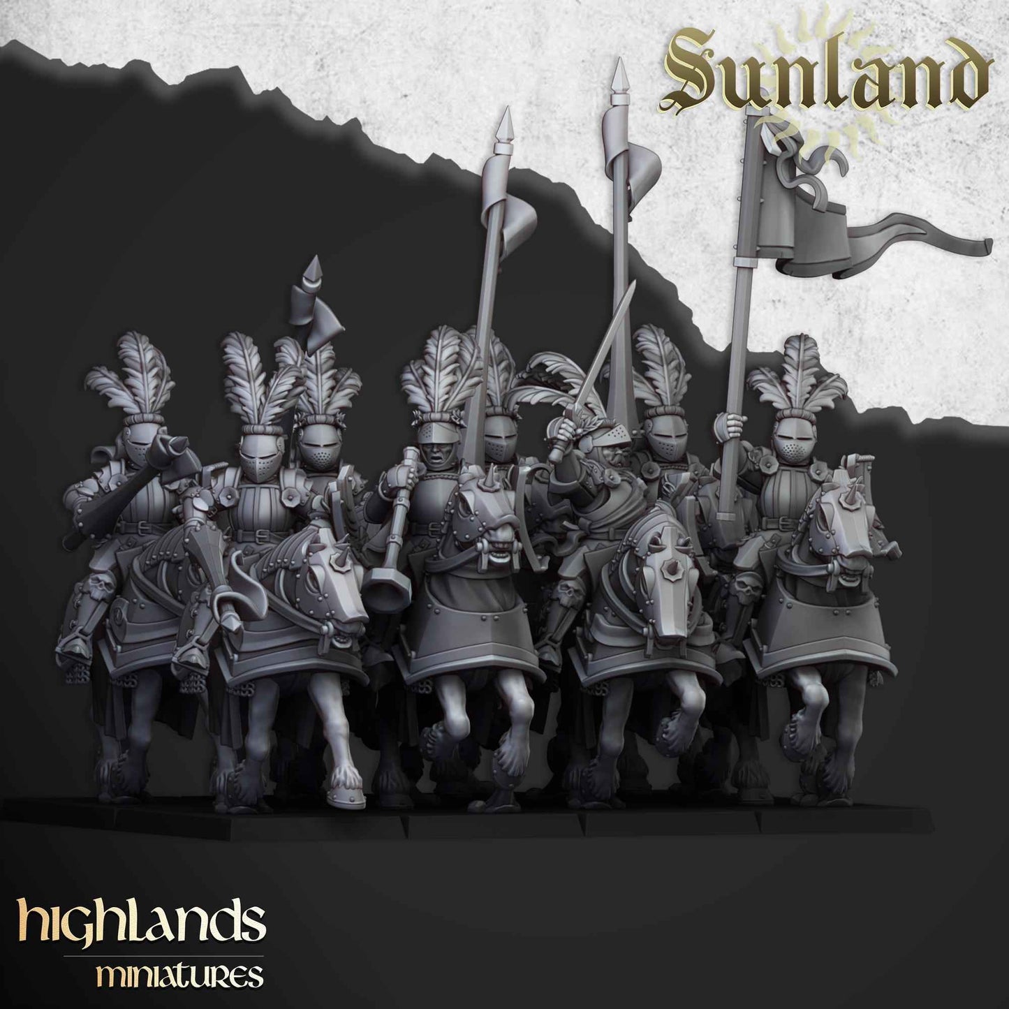 Sunland Cavalry | Sunland | Highland Miniatures | 32mm Scale Resin Tabletop RPG Figures for Roleplaying and Wargaming