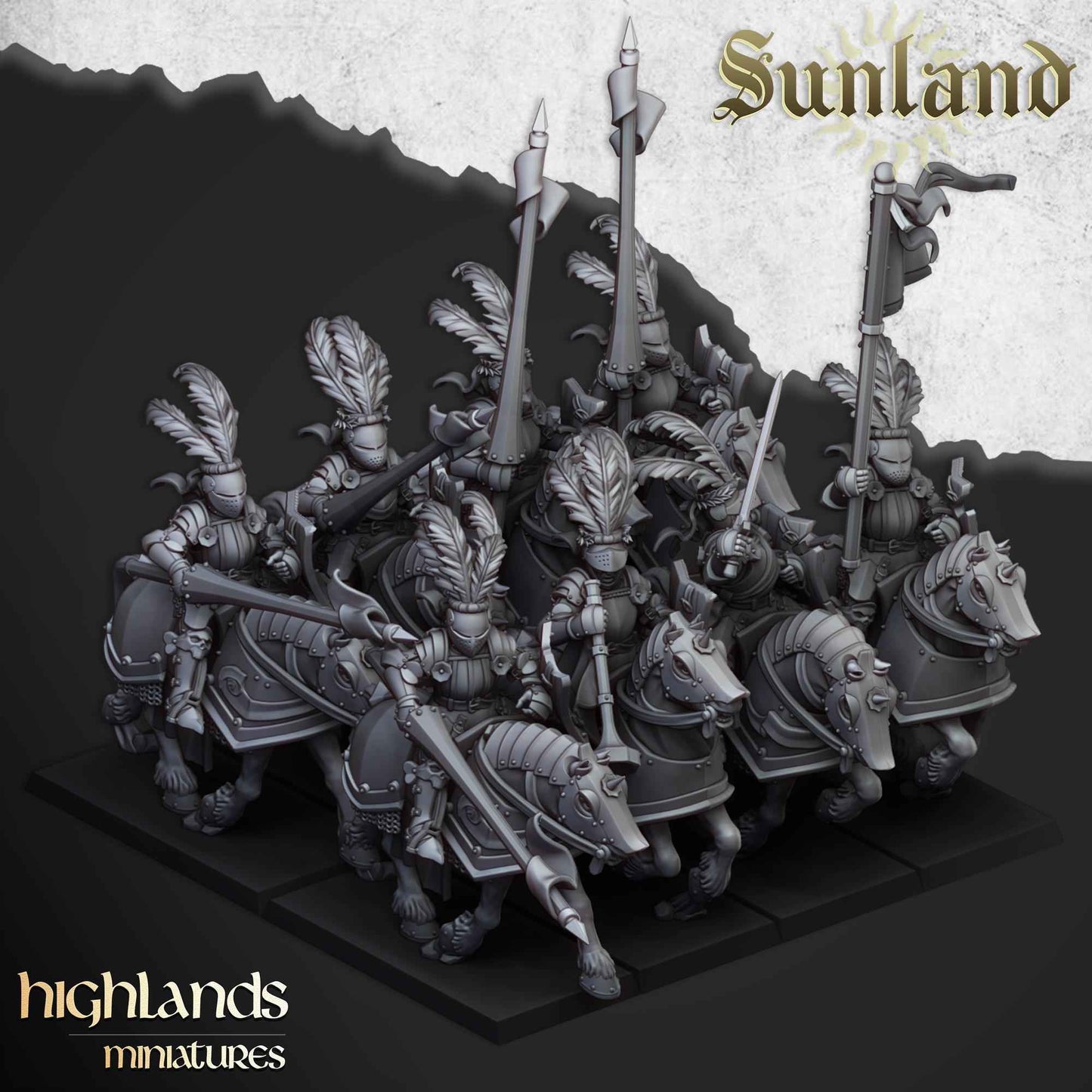 Sunland Cavalry | Sunland | Highland Miniatures | 32mm Scale Resin Tabletop RPG Figures for Roleplaying and Wargaming