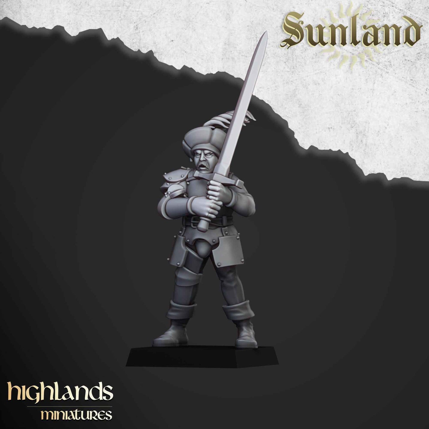 Sunland Landsknechts | Sunland | Highland Miniatures | 32mm Scale Resin Tabletop RPG Figures for Roleplaying and Wargaming