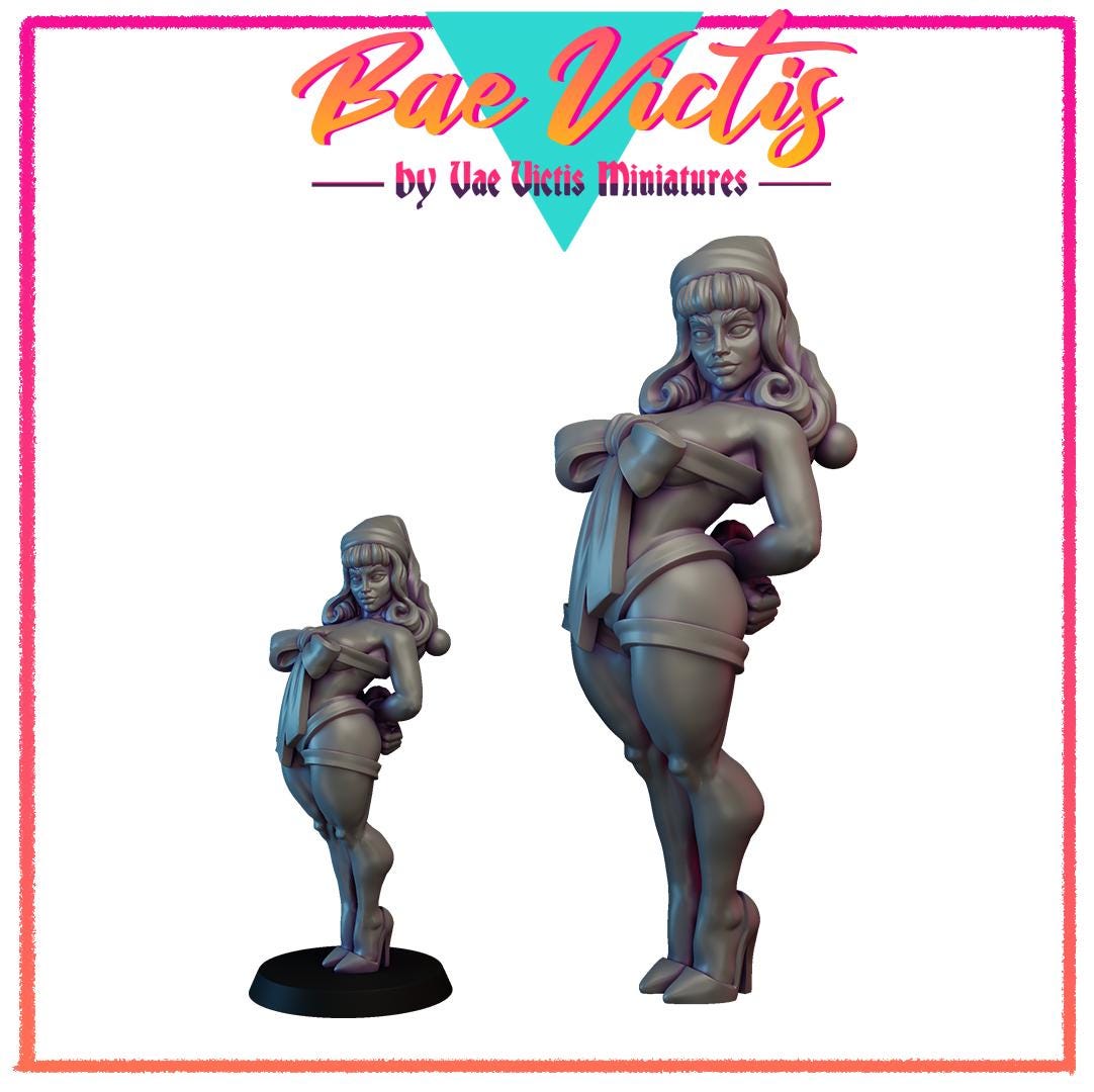 Mrs Santa | Bae Victis | Vae Victis Miniatures | 32mm and 75mm Scale Resin Printed Tabletop RPG Figures for Tabletop RPG's