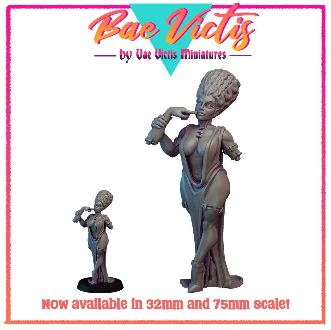 Undead Bride | Bae Victis | Vae Victis Miniatures | 32mm and 75mm Scale Resin Printed Tabletop RPG Figures for Tabletop RPG's