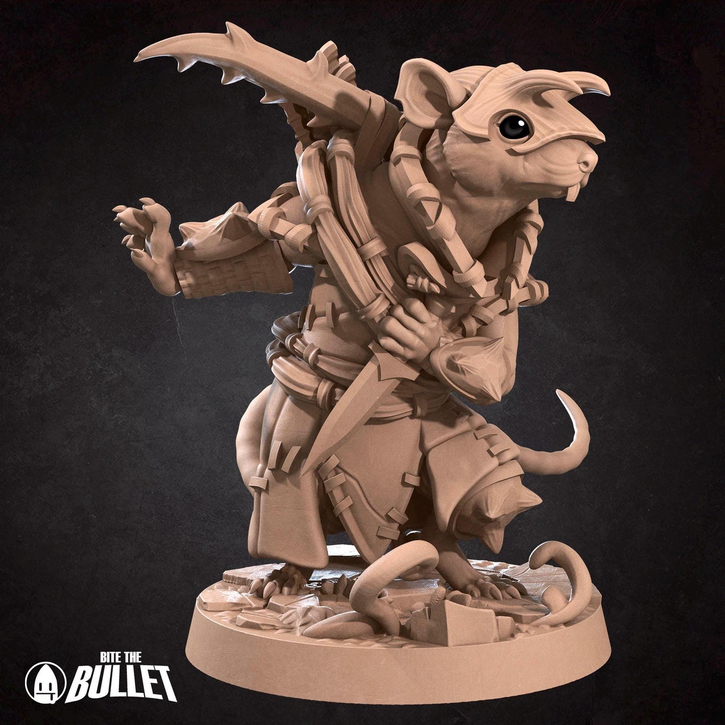 Ratfolk Hunter | Grove Haven | Bite The Bullet | 35mm Scale | Resin Printed Tabletop RPG Miniature Figures | DND | 5E