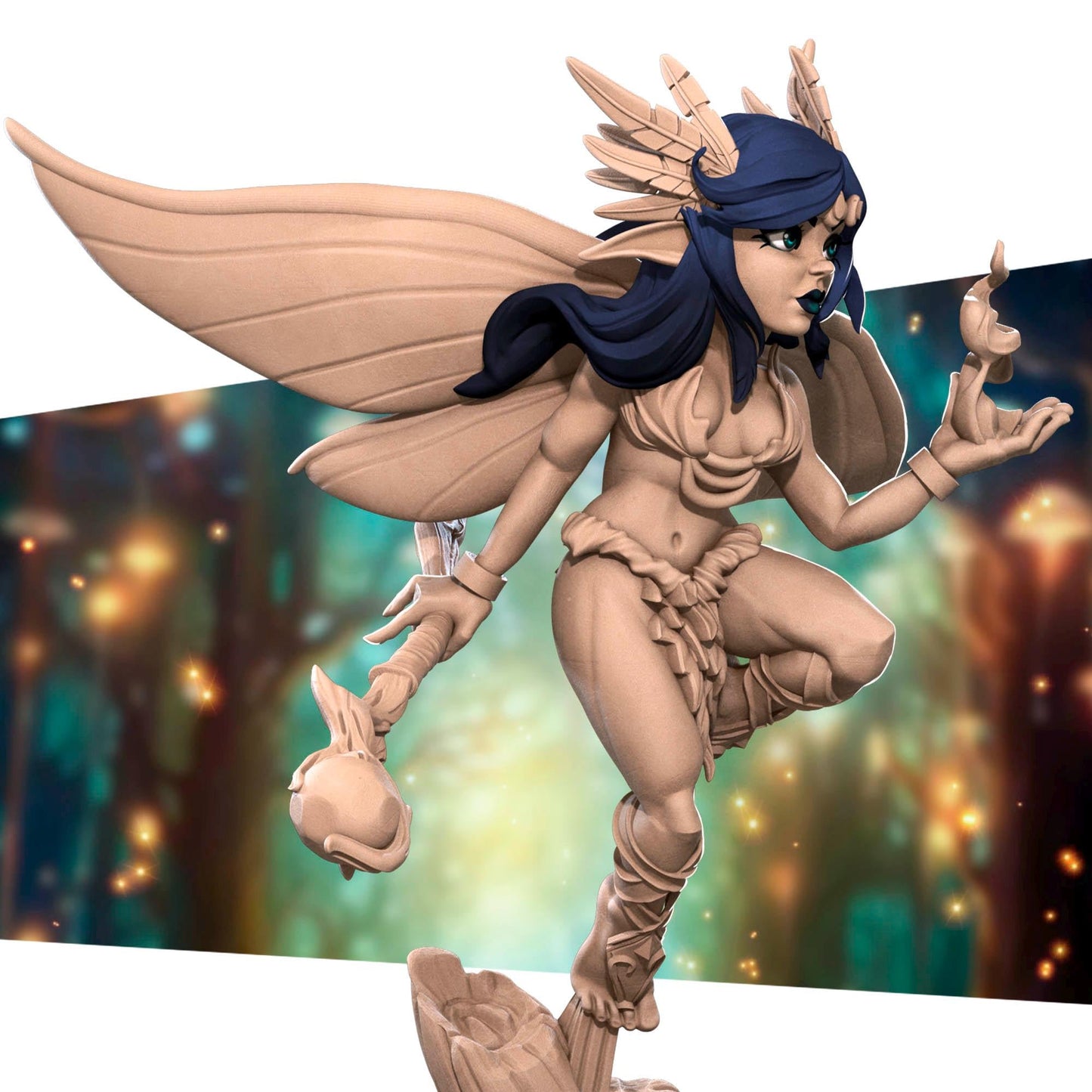 Pixie Druid | Pixies | Bite The Bullet | 35mm Scale | Resin Printed Tabletop RPG Miniature Figures | DND | 5E