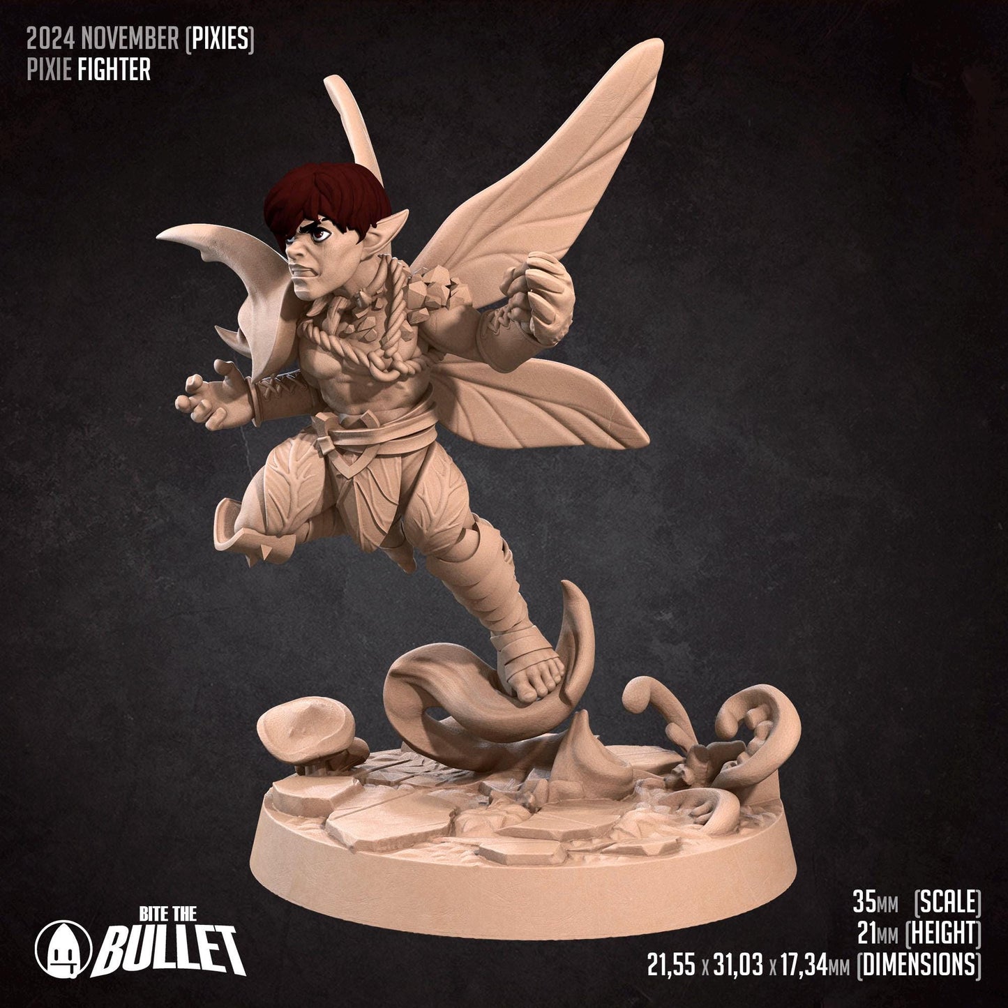 Pixie Fighter | Pixies | Bite The Bullet | 35mm Scale | Resin Printed Tabletop RPG Miniature Figures | DND | 5E