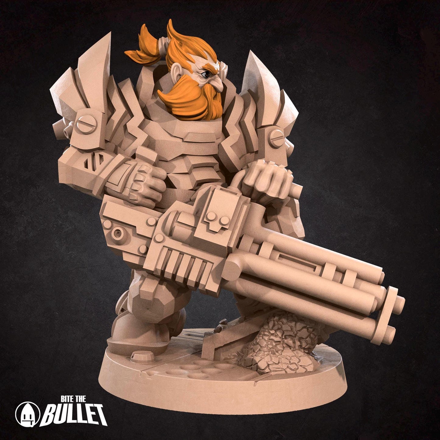 Space Dwarf Soldier | Bullet Galaxy | Bite The Bullet | 35mm Scale | Resin Printed Tabletop RPG Miniature Figures | DND | 5E