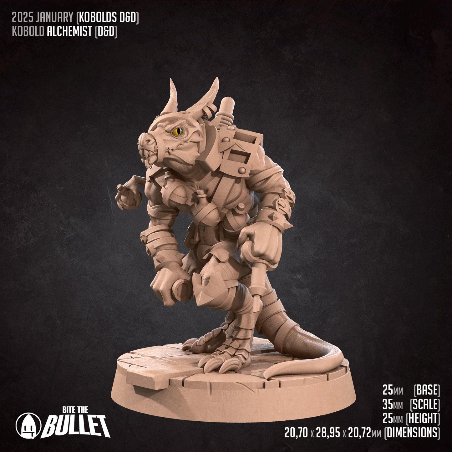 Kobold Alchemist | Kobolds D&D | Bite The Bullet | 35mm Scale | Resin Printed Tabletop RPG Miniature Figures | DND | 5E