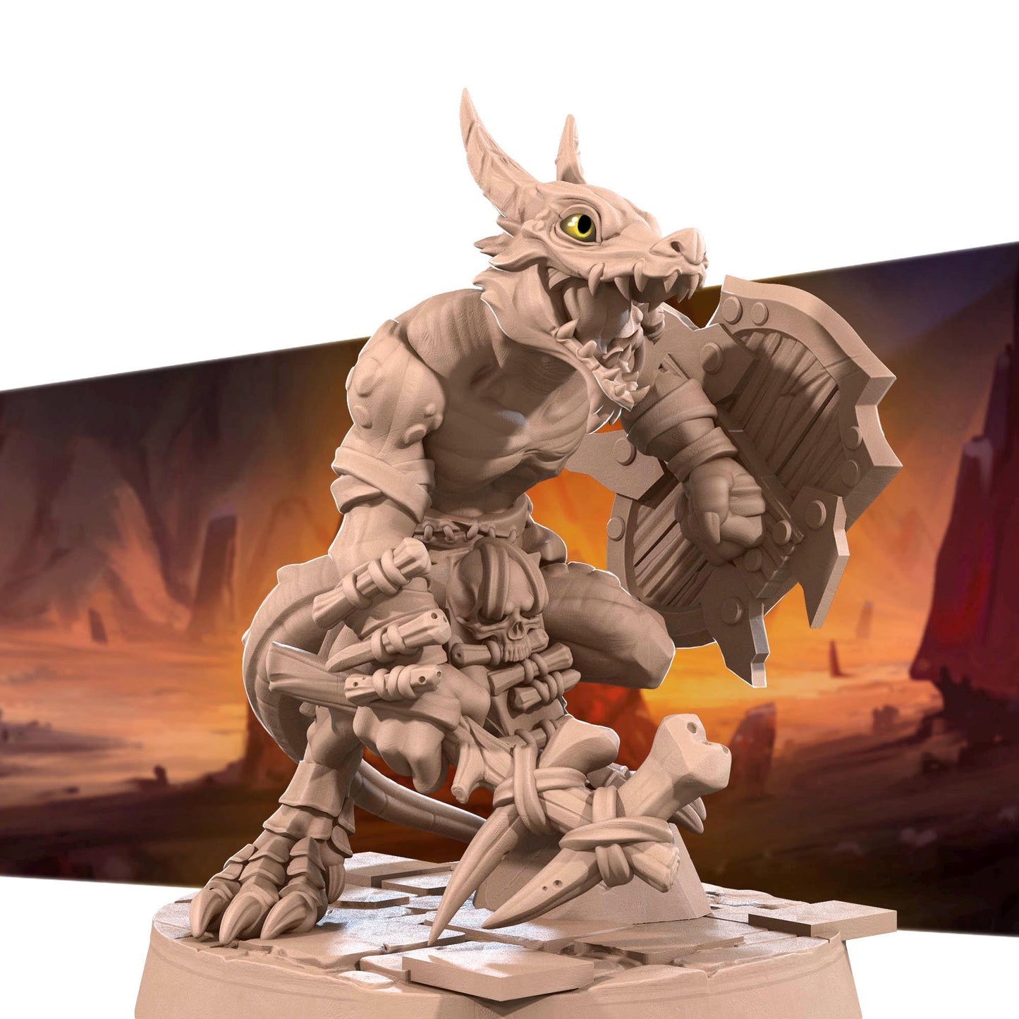 Kobold Barbarian | Kobolds D&D | Bite The Bullet | 35mm Scale | Resin Printed Tabletop RPG Miniature Figures | DND | 5E